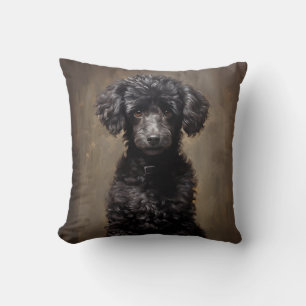 Coussin Portrait Black Poodle