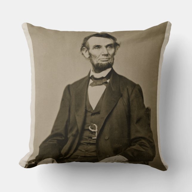 Coussin Portrait d'Abraham Lincoln (1809-65) (photo de (Recto)