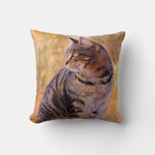Coussin Portrait d'art de chat