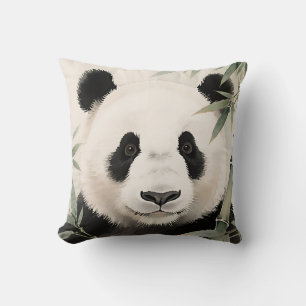 Coussin Portrait de bambou de panda géant