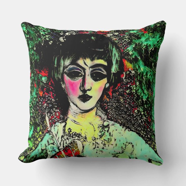 Coussin Portrait de Beauté Gothique  (Recto)