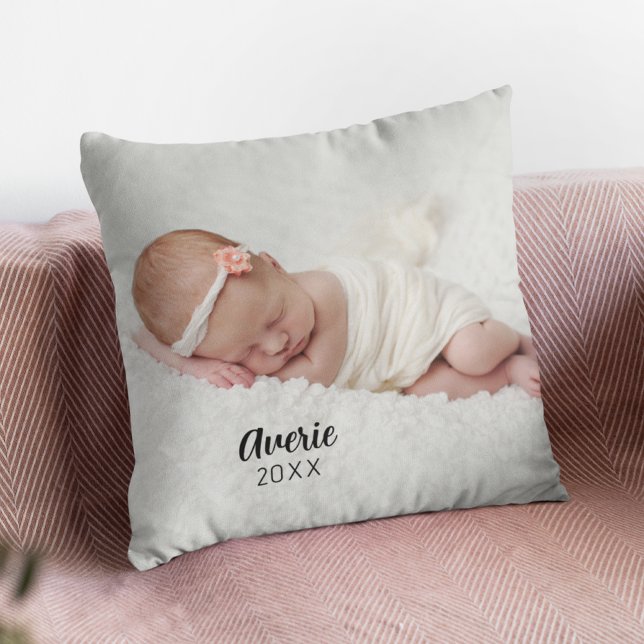 Coussin Portrait de bébé personnalisé 2 faces (Personalized Baby Photo Portait 2 Sided Throw Pillow
)