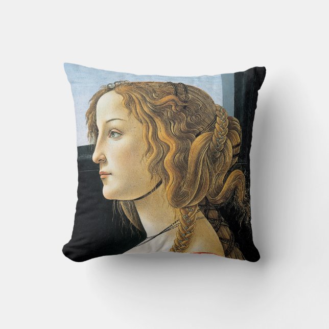 Coussin Portrait de Botticelli d'un carreau de jeune femme (Recto)