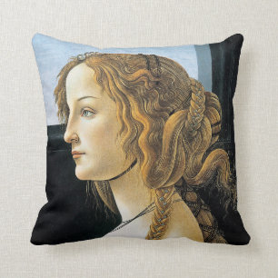 Coussin Portrait de Botticelli d'un carreau de jeune femme
