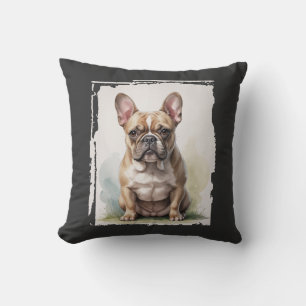 Coussin Portrait de Bouledogue Français