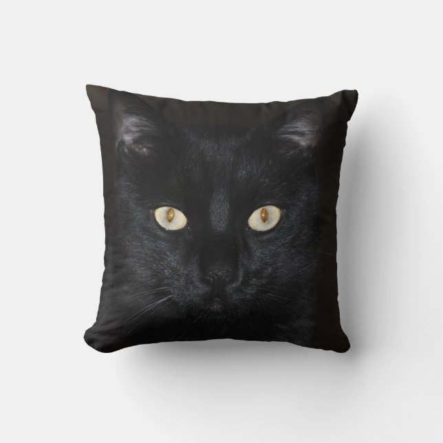 Coussin Portrait de chat noir (Recto)