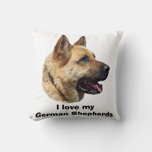 Coussin Portrait de chien berger allemand alsacien