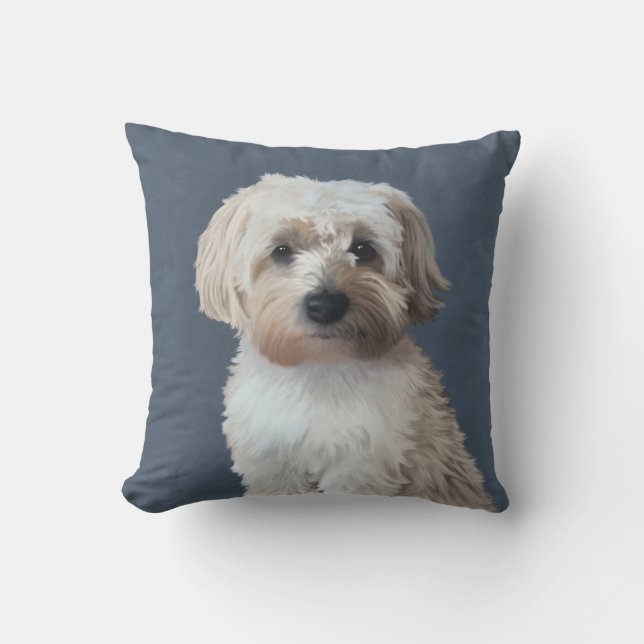 Coussin Portrait de chien de Shorkie (Recto)