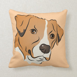 Coussin Portrait de chien graphique de mélange de boîtes