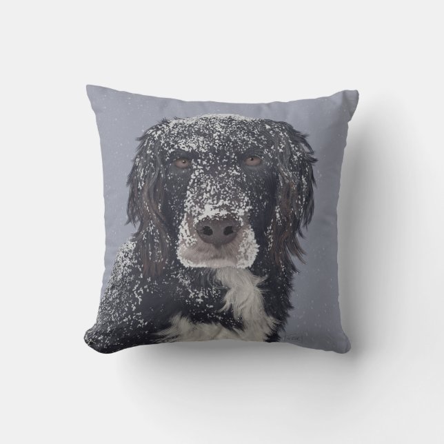 Coussin Portrait de chien mélange de Spaniel  (Recto)