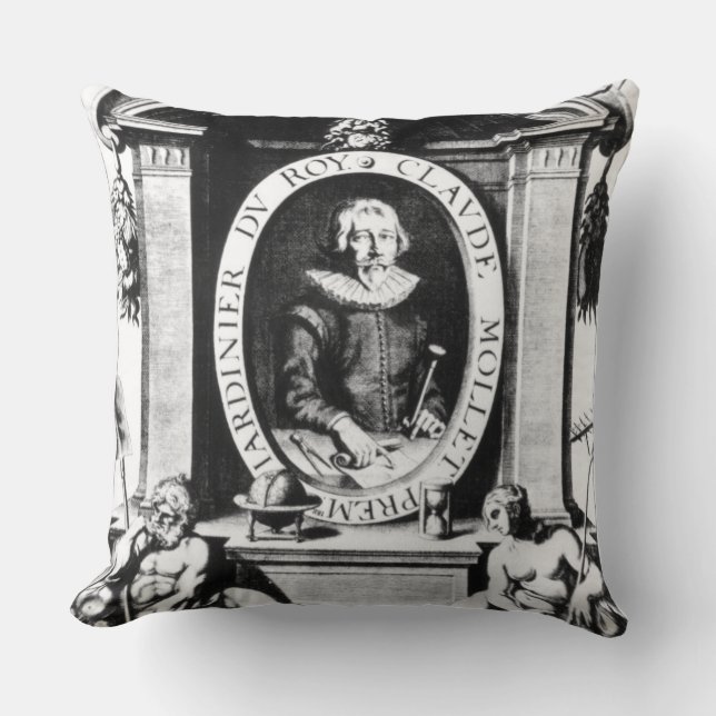 Coussin Portrait de Claude Mollet, frontispice à 'Theatr (Recto)