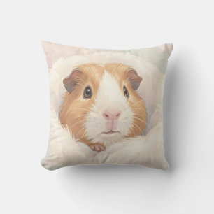 Coussin Portrait de cochon d'Inde adorable et duveteux