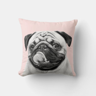 Coussin Portrait de compagnie minimaliste B & N Rose