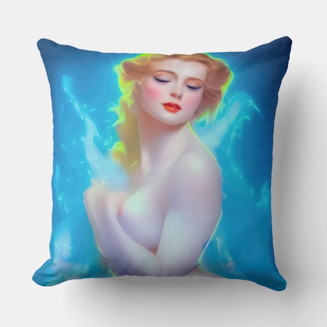 Coussin Portrait de déesse Ethereal - Imaginaire Surreal (Recto)