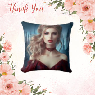 Coussin Portrait de femme Blonde moderne