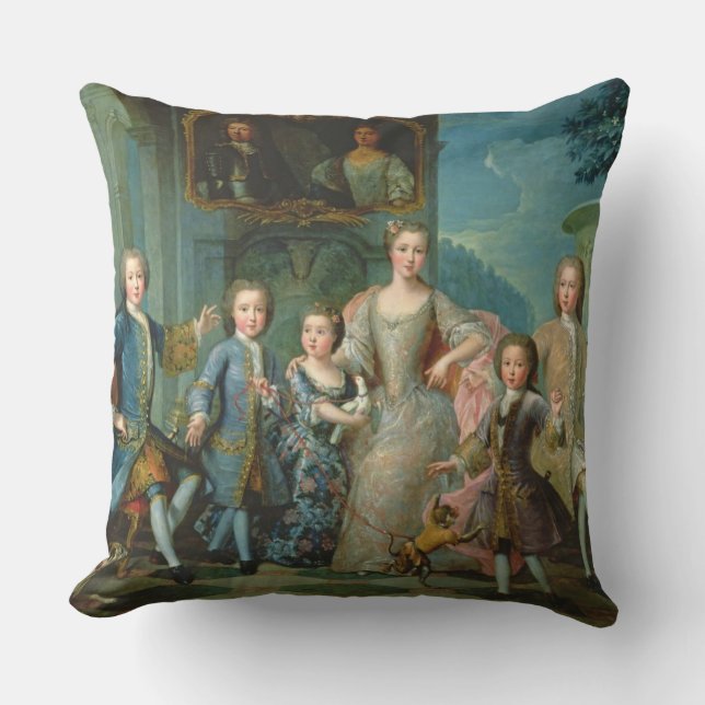Coussin Portrait de la famille du duc de Valentinois (Recto)