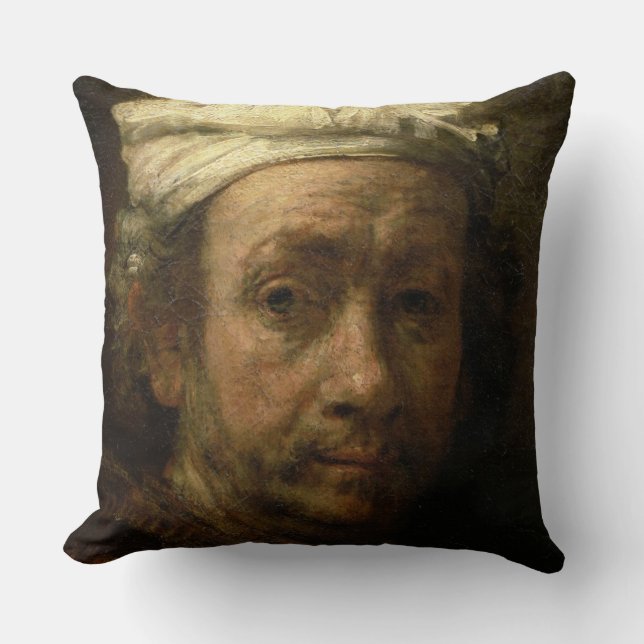 Coussin Portrait de l'artiste à son chevalet, détail de (Recto)
