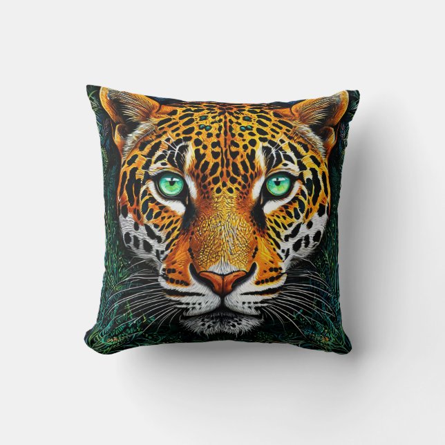 Coussin Portrait de léopard (Recto)