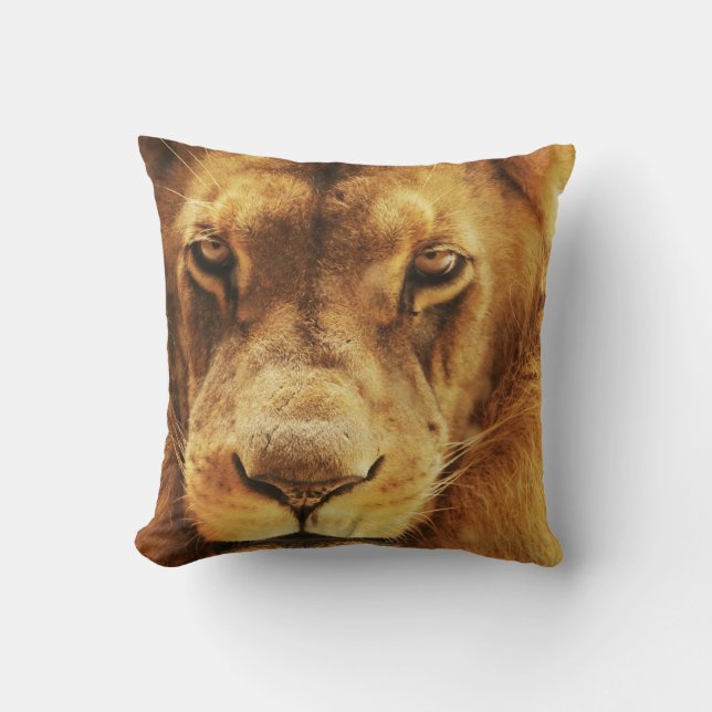 Coussin Portrait de lion africain mâle. (Recto)