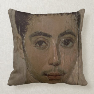 Coussin Portrait de maman d'un garçon avec un oeil bless