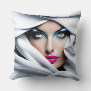 Coussin Portrait de mode de l'art féminin