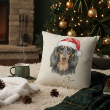 Portrait de Noël Dachshund personnalisé