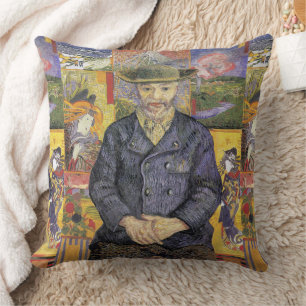 Coussin Portrait de Père Tanguy par Van Gogh Post-Impressi