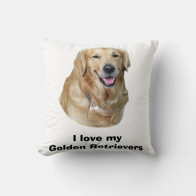Coussin Portrait de photo de chien de golden retriever (Recto)