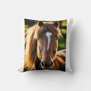 Coussin Portrait de poney Shetland – Frontal 6K Photoréali