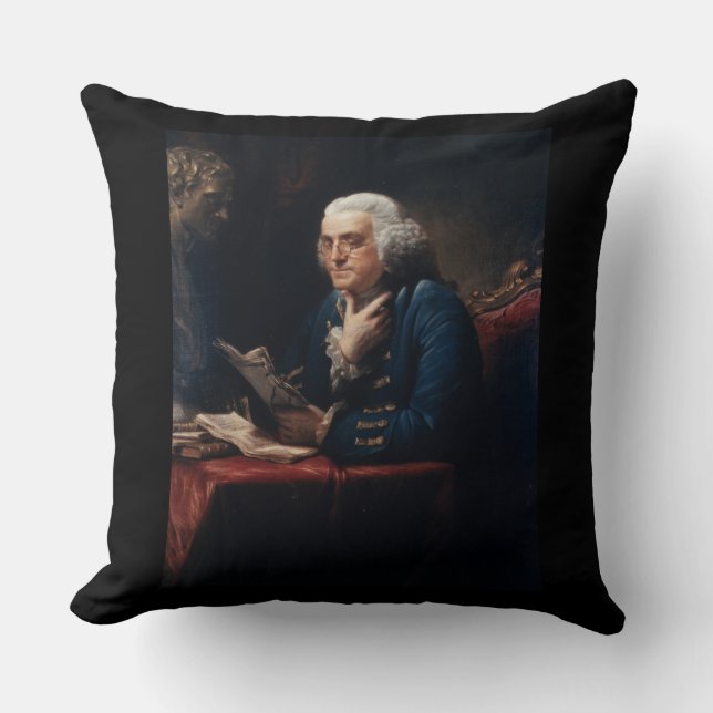 Coussin Portrait de pouce Benjamin Franklin à la Maison Bl (Recto)