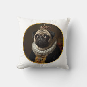Coussin Portrait de reine de la Renaissance inspiré de bei