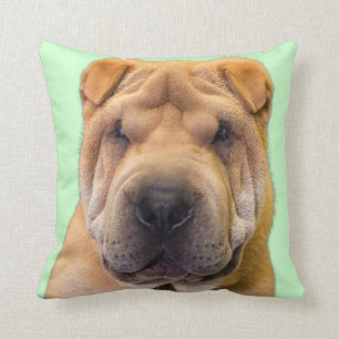 Coussin Portrait de Shar Pei de Chinois