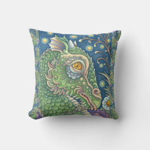 COUSSIN PORTRAIT DE TÊTE DE DRAGON MÉDIÉVAL, IMAGINAIRE SI