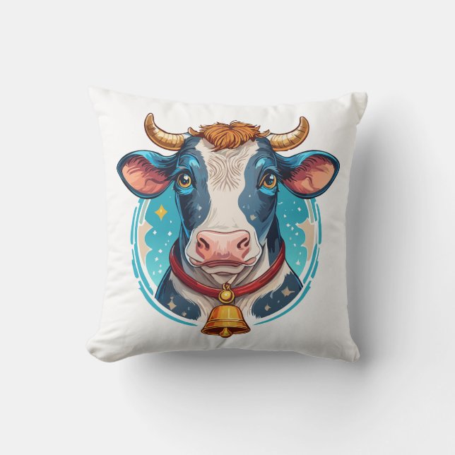 Coussin Portrait de tête de vache (Recto)