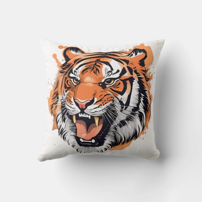 Coussin "Portrait de tigre grinçant." (Verso)