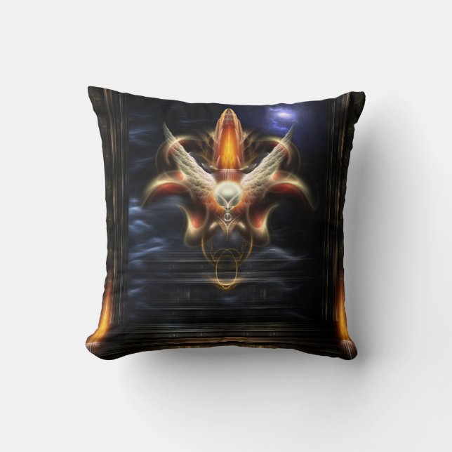 Coussin Portrait d'incendie d'Akrellian (Recto)