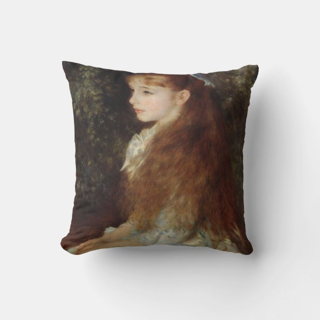 Coussin Portrait d'Irène - Peinture impressionniste Renoir (Recto)