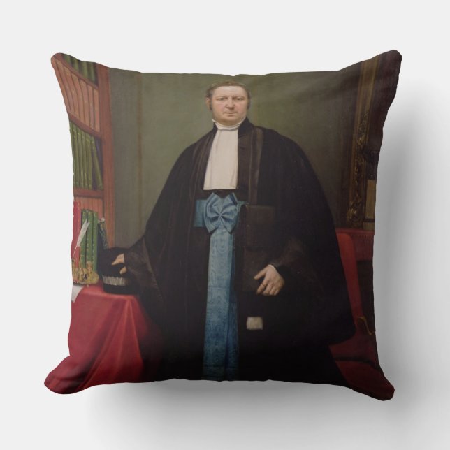 Coussin Portrait d'un avocat dans sa bibliothèque, 1852 (Recto)