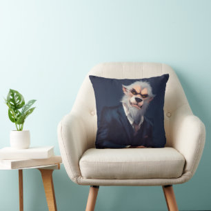 Coussin Portrait d'un loup-garou en costume