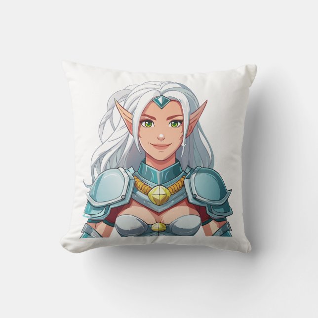 Coussin Portrait d'une belle femme elfe (Recto)
