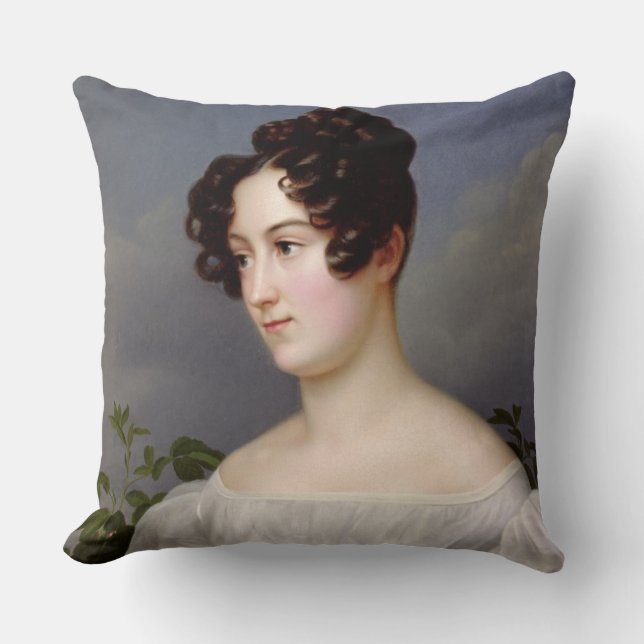Coussin Portrait d'une jeune femme, 1827 (huile sur la (Recto)