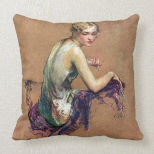 Coussin Portrait en pastel