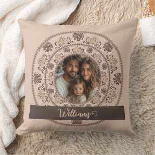 Coussin Portrait familial personnalisé Neutres chauds Mand