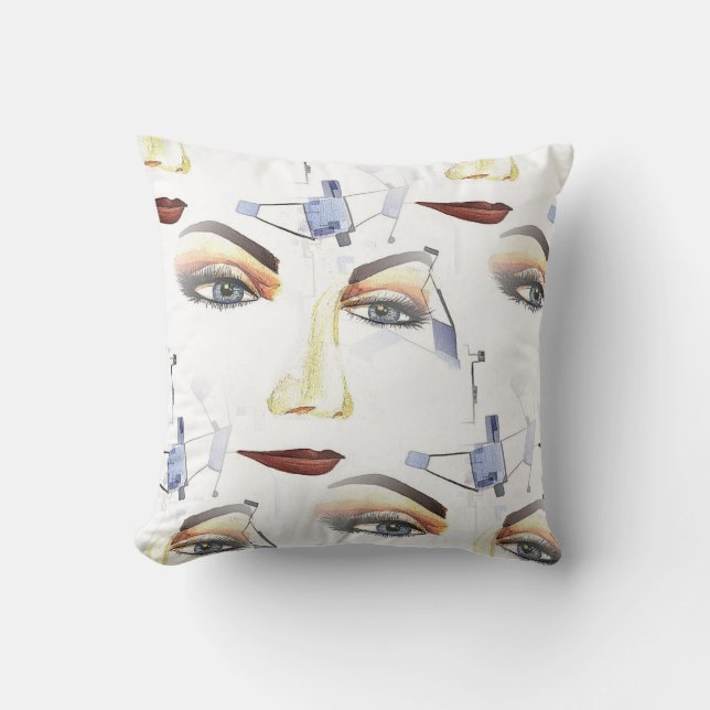 Coussin Portrait féminin Abstrait (Recto)