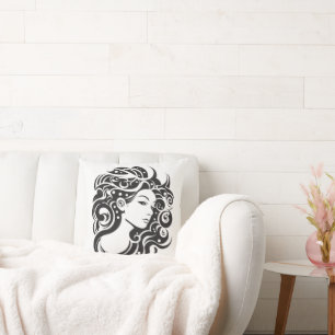 Coussin Portrait féminin de Virgo Woman