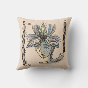 Coussin Portrait floral abstrait