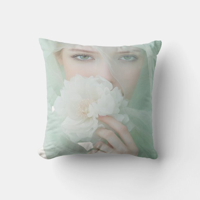 Coussin Portrait floral élégant (Recto)
