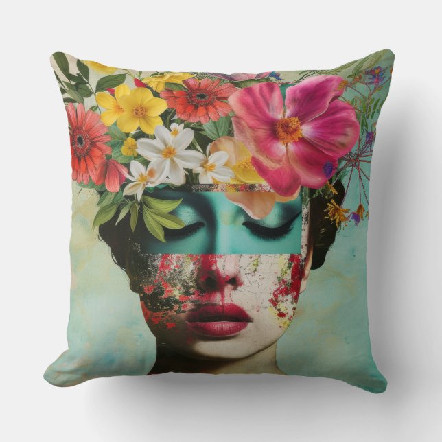 Coussin Portrait Floral Vintage  (Recto)