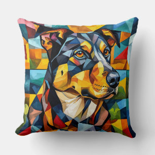 Coussin Portrait géométrique de Doberman chien Décoration