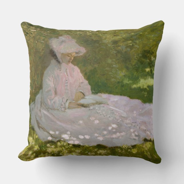 Coussin Portrait impressionniste de printemps, Claude Mone (Recto)